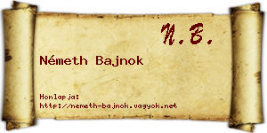 Németh Bajnok névjegykártya